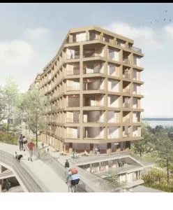 Tivoli Sud, Neuchâtel — Vue d'ensemble du bâtiment d'angle
