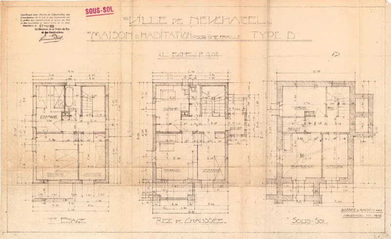 Verger-Rond 20, Neuchâtel — Sous-sol, rez-de-chaussée et premier étage